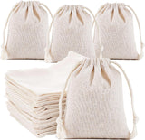 Birdbrid Cotton Muslin Drawstring Bags 10x12 Inch Reusable Natural Gift Sachet Bags for Candy, Wedding, Party Pack of 6