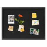 DAHAPYBOO Cork Board with Linen Black,Bulletin Board 23x17, Corkboards for Office Home School Message Board or Vision Board Deco