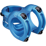 Spank Spoon 350 Stem, Blue (Diameter 35mm, Length: 35/43mm, Rise: 0), Chamfered bar clamp, Ultra-short stack height, Bicycle Ste