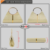 Adisa Cl005 Formal Women Girls Clutch (Gold 1),Gold,,B09PB2THGX