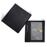 Brown Cloud Personalized Gift Set Of Grey Velvet Finish Cover Notebook/Diary With Quote/Name And Customized Branded Ball Pen Wit