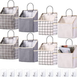 8 Packs Wall Hanging Storage Bag, Wall Storage Organizer Bags with Hooks, Over The Door Hanging Basket for Dormitory Bathroom Be