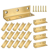 Redunest L Bracket, Heavy Duty Corner Brace, 20 Pack 4 Inch Stainless Steel Shelf Bracket Angle Bracket for Shelves, Gold Metal 