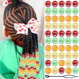 VENOFEN 60PCS Colorful Hair Beads Christmas Dreadlock Accessories AB Color Round Bead Acrylic Glitter Braids Beads for Kids Girl