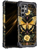 Miqala for Galaxy S23 Ultra 5G Case,Glow in The Dark Three Layer Heavy Duty Shockproof Full Protection Hard Plastic Bumper+Soft 