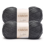 Caron Simply Me Luster Obsidian Yarn - 2 Pack of 170g/6oz - 65% Nylon, 35% Acrylic - #4 Worsted (Medium) - 360 Yards - Knitting/