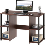 SHW 38-Inch Home Office Wood Desk with Double Sided Shelves, Cherry