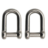 Extreme Max 3006.8402.2 BoatTector Stainless Steel D Shackle with NoSnag Pin 1/2, 2Pack
