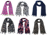 Fusfus WomenS Printed Scarf And Stoles, (Multicolor, Fs080) Pack Of 6