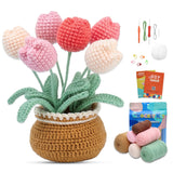 Picknmake Crochet Kit For Beginners Adults & Kids | Diy Amigurumi Tulip Flower Crochet Kit Set | Starter Kit With Yarn, Crochet 