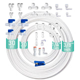 ESHIONG NSF Certified 1/4 & 3/8O.D. Water Line Tubing and Push to Connect Fittings for RO (Reverse Osmosis) Water Filter 30 pcs+