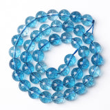 45PCS 8MM Beads Blue Crystal Quartz Gem Energy Crystal Healing Jewelry Making Natural Stone Beads DIY (Blue Crystal, 8MM)