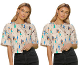 Toplot Women'S Casual Printed Crop Top With Half Sleeve Pack Of 2 (Combo-5098-Cku-Cku-S),Chiku-Chiku,,B0CFTVX59Y