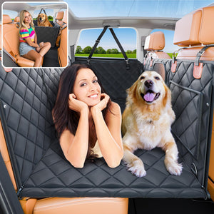 ITNAST Convertible Back Seat Extender for Dogs, Foldable 400lbs Hard Bottom Dog Car Seat Cover for Back Seat, Waterproof Dog Ham