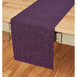 Solino Home Linen Table Runner 72 Inches Long - Athena, 100% Pure Linen Grape Dining Table Runner 14 x 72 Inch for Fall, Autumn,