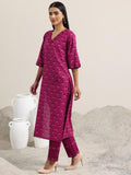Libas Women'S Cotton Kurta Set (400354_Burgundy_S)
