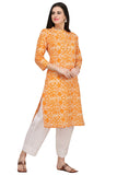 Gosriki Women'S Cotton Kurta (Kur190020-Xl_X-Large_Orange),Orange,,B07QJTZD5W