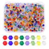 PATIKIL 1000pcs 3mm Bicone Glass Crystal Beads, Faceted Glass Spacer Beads with Box for Jewelry Making Bracelet Necklace Earring