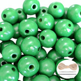 100 Pieces Green Wood Beads with 5mm Hole, Round Loose Beads Polish Spacer Beads Bulk with 10m Jute Twine for Farmhouse Beaded N