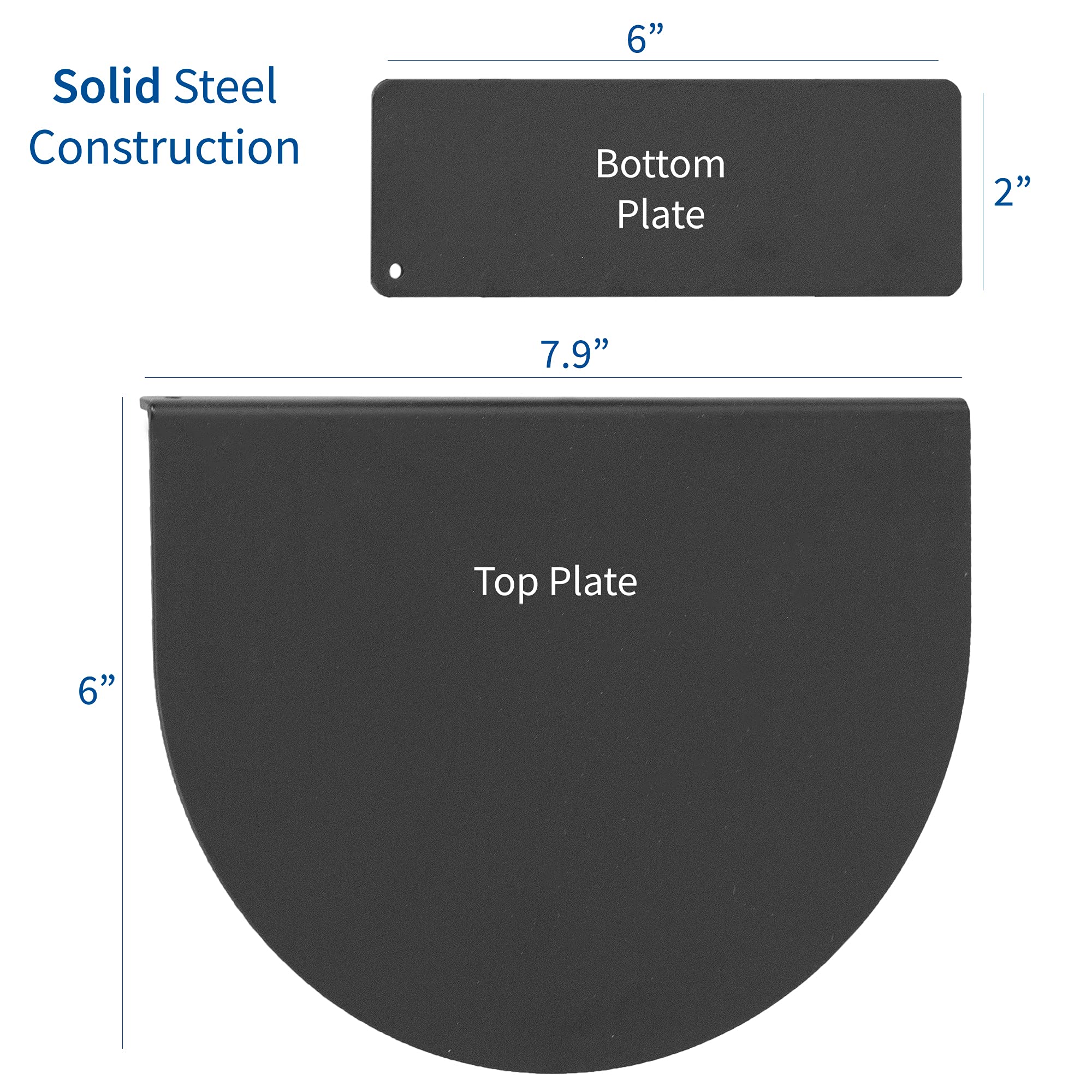 VIVO Steel Reinforcement Bracket Mount Plate for Thin, Glass, and Other Fragile Table Tops, Clamp Compatible with Most Monitor S