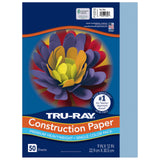 Tru-Ray Construction Paper, 50% Recycled, 9 x 12, Sky Blue, Pack Of 50