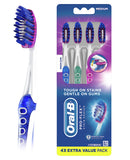 OralB ProFlex Stain Eraser Manual Toothbrush, Medium, 4 Count
