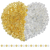 Shapenty 4mm Mini Metal Daisy Spacer Beads Bulk for DIY Craft Bracelets Necklaces Jewelry Making, Silver and Gold, 600PCS