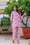 Lookmark Women'S Trendy Printed Cotton Blend Straight Pink Color Kurta And Palazzo Set (Az-Lm-P1-Ks2075 Pink-M)
