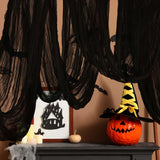 RunNico 500 x 85 Halloween Creepy Cloth - Black Halloween Spooky Fabric Cloth - Large Creepy Spooky Halloweens Decorations for H