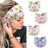 4 Pcs Easter Headbands for Women, Blue White Wide Turban Dress Up Costume Breathable Stretchy Non Slip Head Wrap, Rabbit Egg Pri