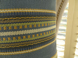 Plutus Brands Plutus Chic Stripe Indigo Handmade Throw Pillow, 20 X 30 Queen, Dark Blue/Olive Green/Cream