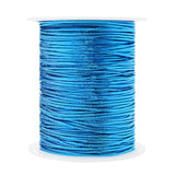 Mandala Crafts 1mm Metallic Cord Tinsel Elastic Rope for Gift Wrapping - Light Blue Cord Stretch Wrapping Ribbon - 109 Yds Light