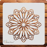 Kachi Pencil Floral Design Mandala Art Craft Stencil for Art and Painting, Size 6 x 6 inch Reusable Stencil for Painting, Fabric