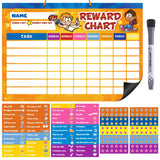 Reward Chart for Kids, Cartoon Characters Design Magnetic Behavior Chart for Kids at Home with 52 Chore Charts, 120 Magnetic Sta