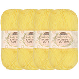 JubileeYarn Baby Soft Bamboo Cotton Yarn - 50g/Skein - Yellow Brick Road - 4 Skeins