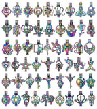 Vie jeune Mixed Pearl Cage Locket Pendants Set, Essential Oil Diffuser DIY Necklace Bracelet Jewelry Making Craft, Bulk Beads Ar