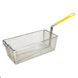 Winco FB-40 Fry Basket with Yellow Handle Medium, 17 x 8.5 x 6