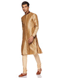 Manyavar Men's Cotton Silk Kurta Pyjama (8903035203533_S952228-309-S_Light Brown), 36