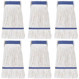Eccliy 6 Pack Mop Heads Replacement Commercial Industrial Mop Heads Heavy Loop End Cotton String Heavy Duty Refills Wet Washable