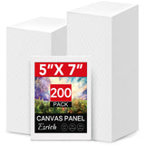 ESRICH 200 Pack 5x7 Inch Small Canvases for Painting, Painting Canvas 5x7 Inch Cotton Primed Acid Free Mini Blank Canvas Panels 