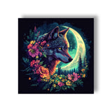 Wergund 5D DIY Diamond Art Wolf, Diamond Art Kits for Adults Moon, Diamond Painting Full Drill Crystal Rhinestone Embroidery Cro