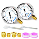 MEANLIN MEASURE 0~60Psi Stainless Steel 1/4 NPT 2.5 FACE DIAL Liquid Filled Pressure Gauge, Pool Sand Filter Pressure Test Lower