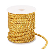 PH PandaHall 59 Feet Gold Cord 5mm Twisted Rope Trim Silk Cord Thread Decorative Trim for Handfasting Upholstery Home Decor Bag 