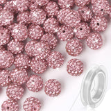 120 Pcs Clay Rhinestone Beads 10mm for Jewelry Making, Bling Sparkle Rhinestone Beads with Elastic String for Bracelet Necklace 