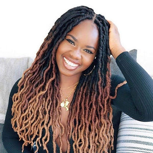 14 Inch Goddess Faux locs Crochet Hair 6 Packs/Lot Soft Gypsy Locs Wavy Crochet Braids Dreadlocks 3 Tone Curly Wavy Twist Braidi