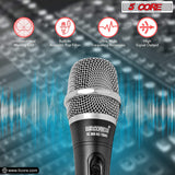 5 CORE Professional Dynamic Unidirectional Vocal Microphone with Steel Mesh Grille, Neodymium Cardioid Pickup, XLR Connectivity,