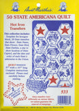 Aunt Marthas 50 State Americana Iron On Transfer Pattern Collection, with State Outlines, State Birds and State Flowers