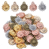 Aylifu Sunflower Charms Pendant, 50 Pieces Sunflower Charm Bead Craft Supplies Pendant Jewelry Findings Alloy Pendant for Jewelr