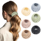 6Pcs Bird Nest Magic Hair Clips Hair Nest for Bun Strong Ponytail Holders Hair Accessories for Women Girls (Soft Colors, Large)