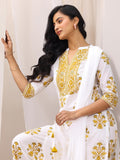 Libas Women'S Cotton Blend Kurta Sets (99544_White_M)